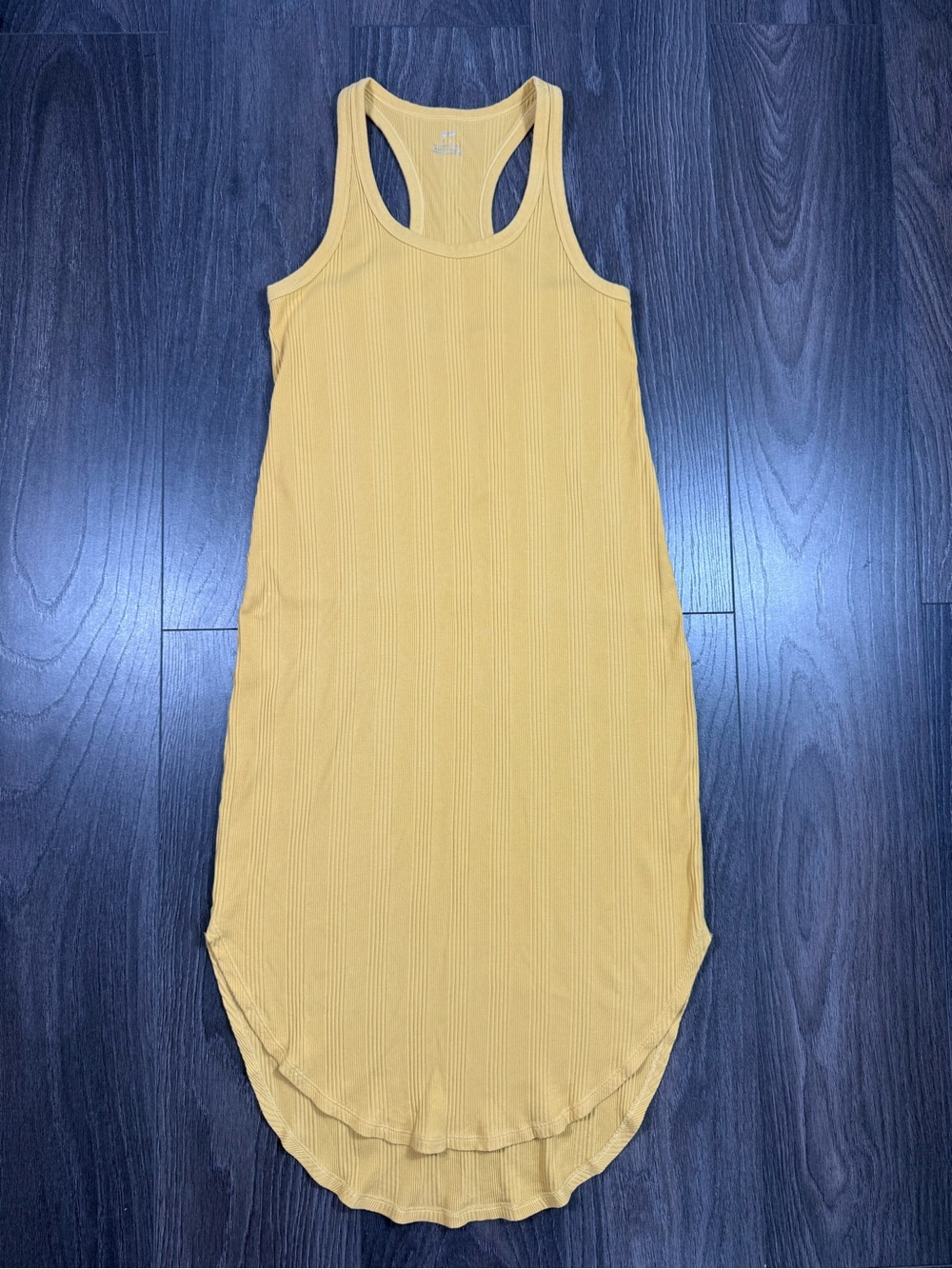 aerie Ribbed Racerback Tank Dress in Mustard Yellow